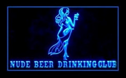 Nude Beer Drinking Club LED Neon Sign